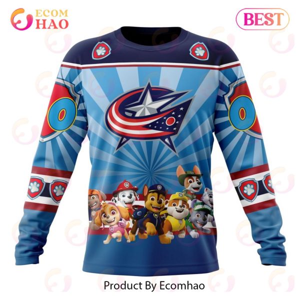 NHL Columbus Blue Jackets Special Paw Patrol Kits 3D Hoodie