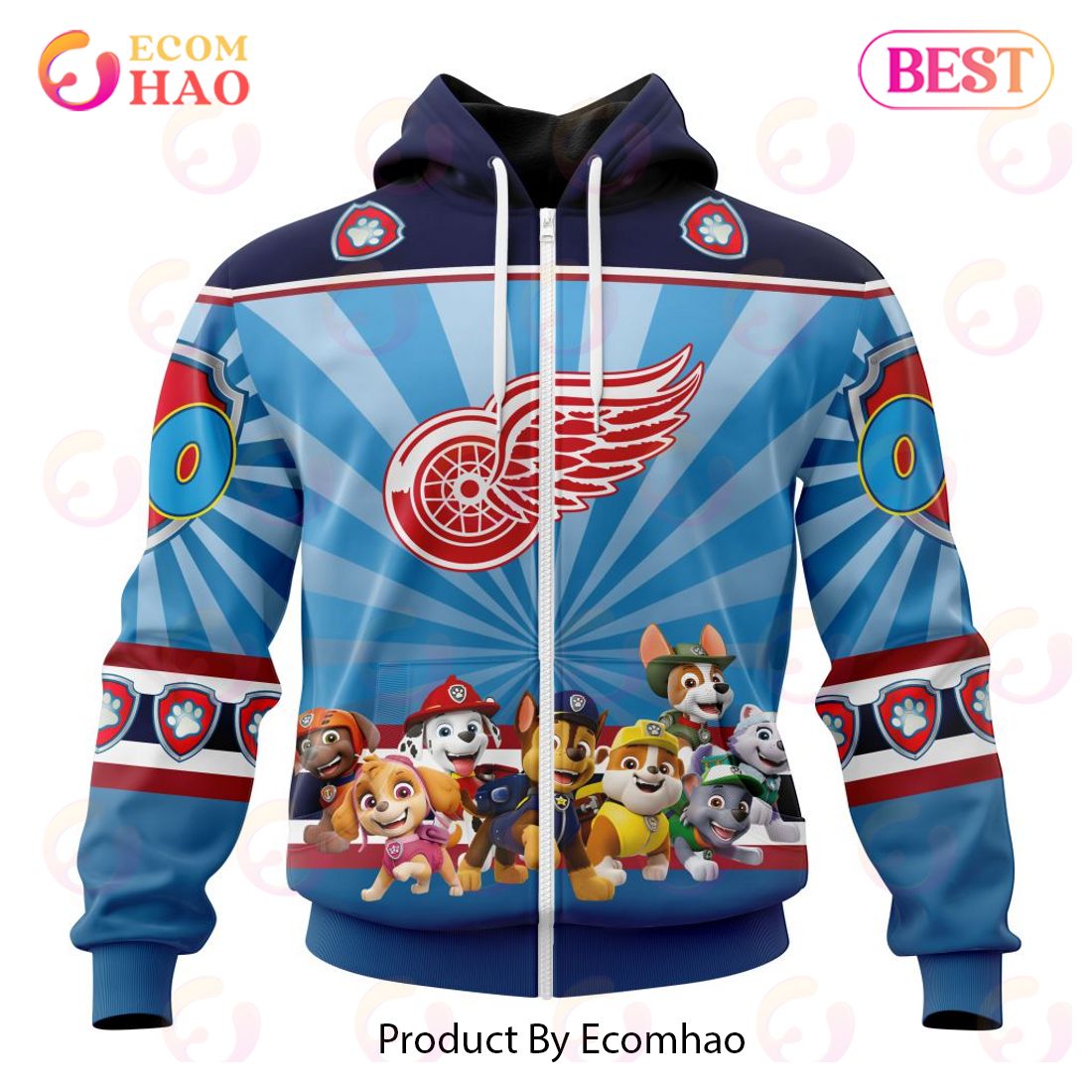 NHL Detroit Red Wings Special Paw Patrol Kits 3D Hoodie