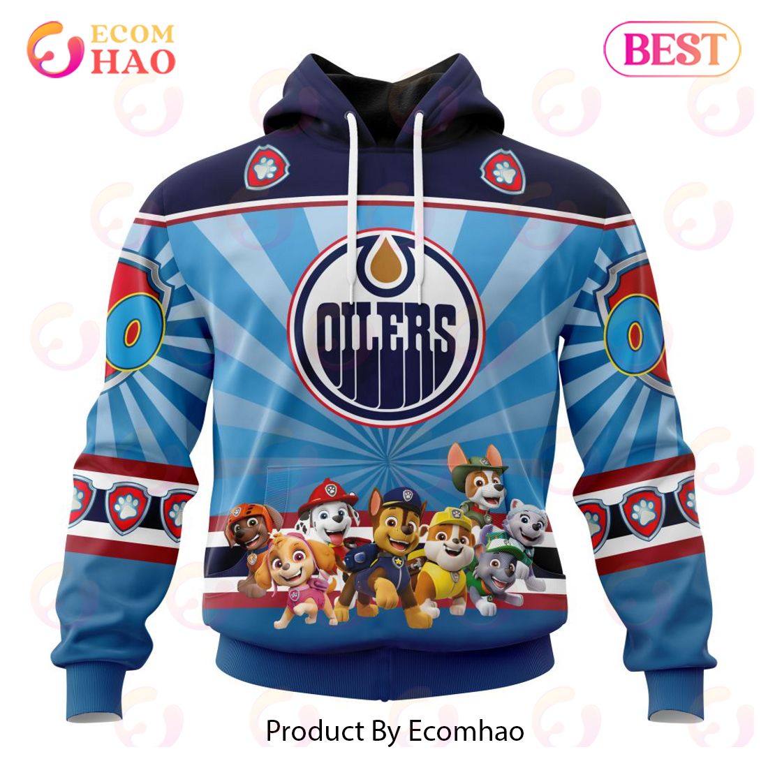 NHL Edmonton Oilers Special Paw Patrol Kits 3D Hoodie