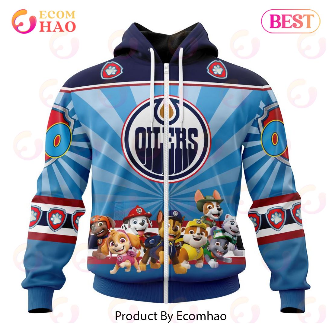 NHL Edmonton Oilers Special Paw Patrol Kits 3D Hoodie