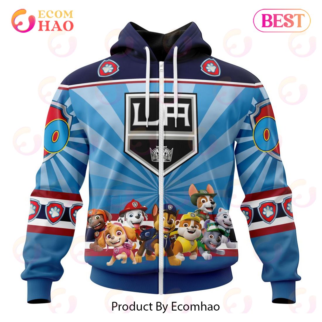 NHL Los Angeles Kings Special Paw Patrol Kits 3D Hoodie