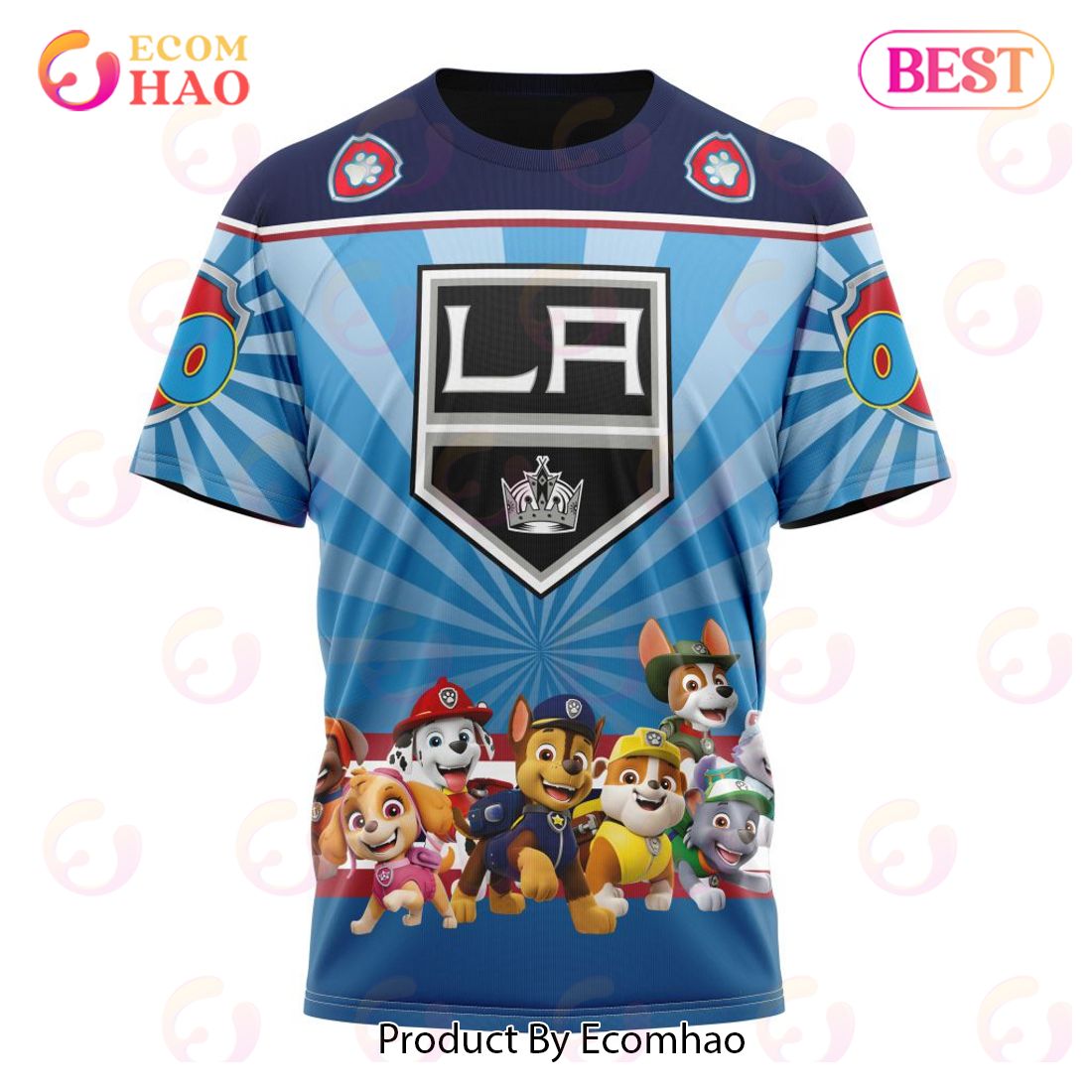 Mens LA Kings Hoodie 3D Personalized Paw Patrol Gift