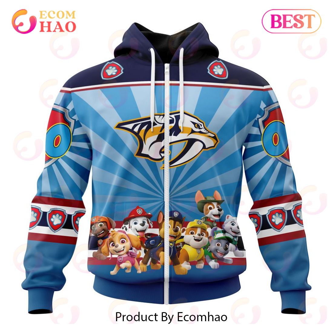 NHL Nashville Predators Special Paw Patrol Kits 3D Hoodie