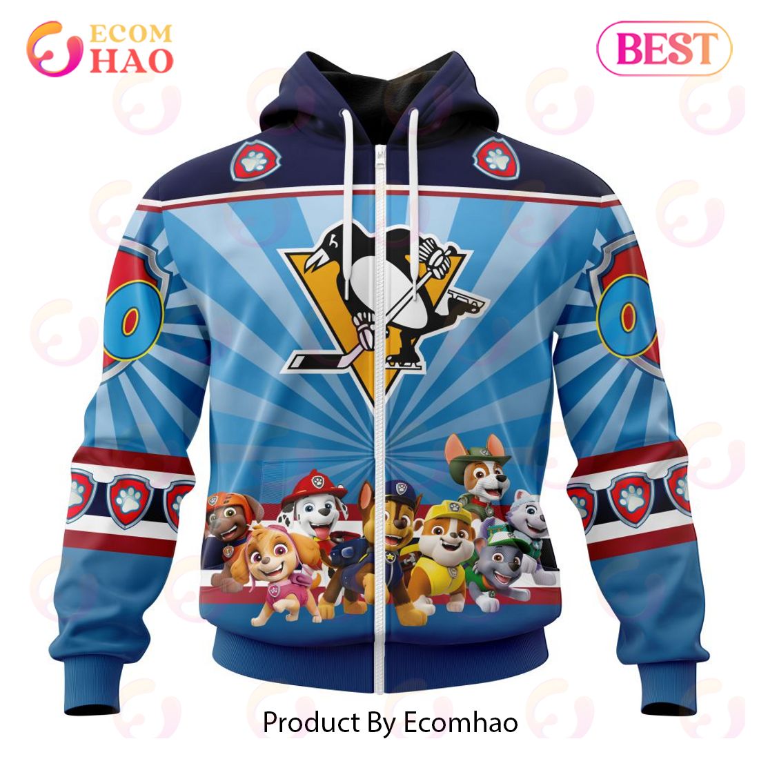 NHL Pittsburgh Penguins Special Paw Patrol Kits 3D Hoodie