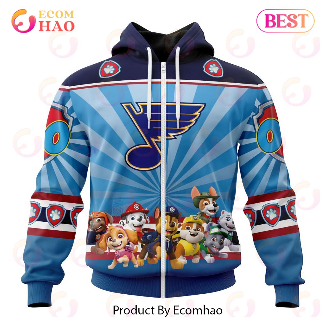 NHL St Louis Blues Special Paw Patrol Kits 3D Hoodie