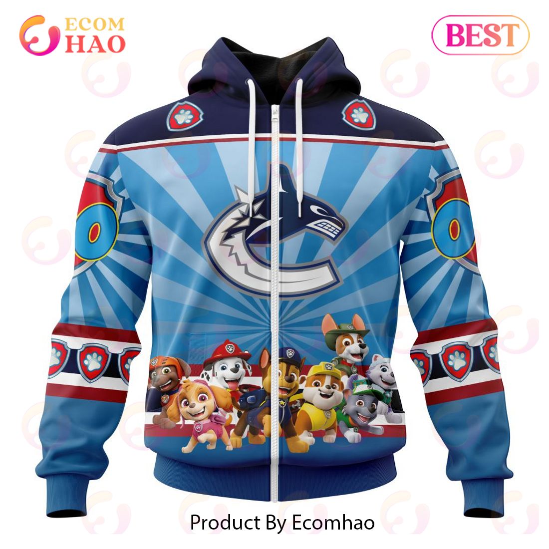 NHL Vancouver Canucks Special Paw Patrol Kits 3D Hoodie