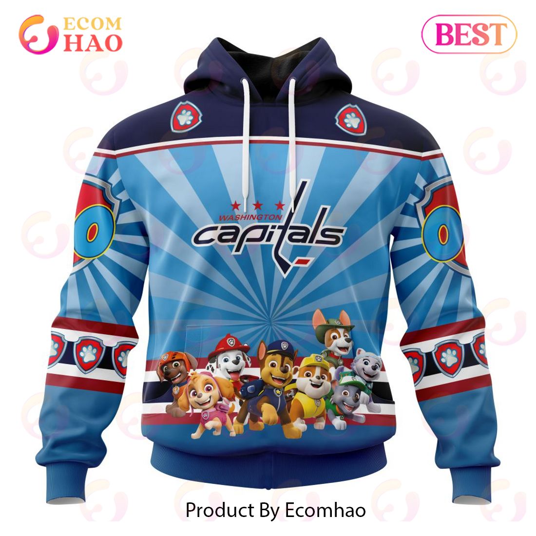 NHL Washington Capitals Special Paw Patrol Kits 3D Hoodie