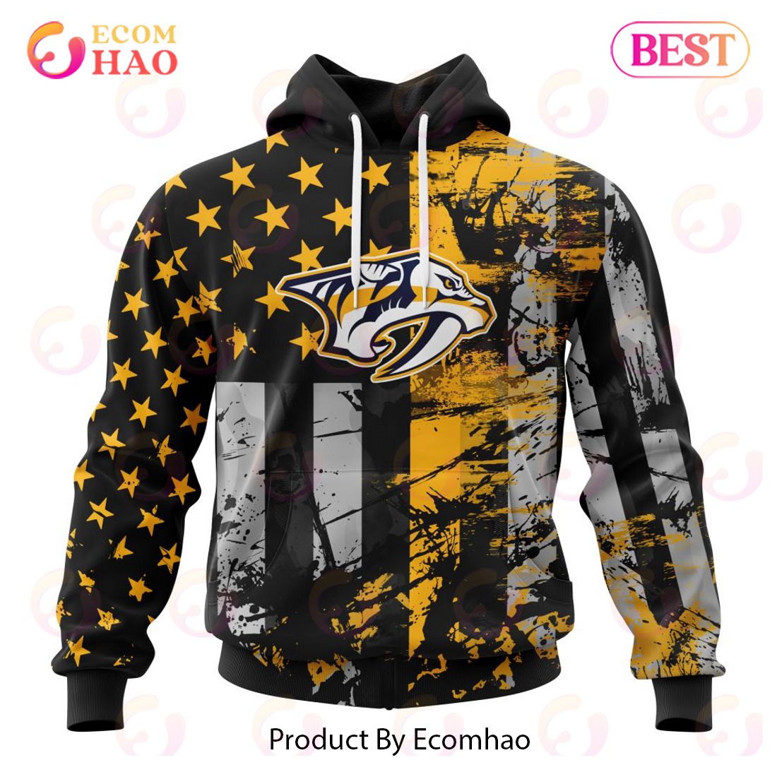 Nashville Predators Specialized Jersey For America 3D Hoodie