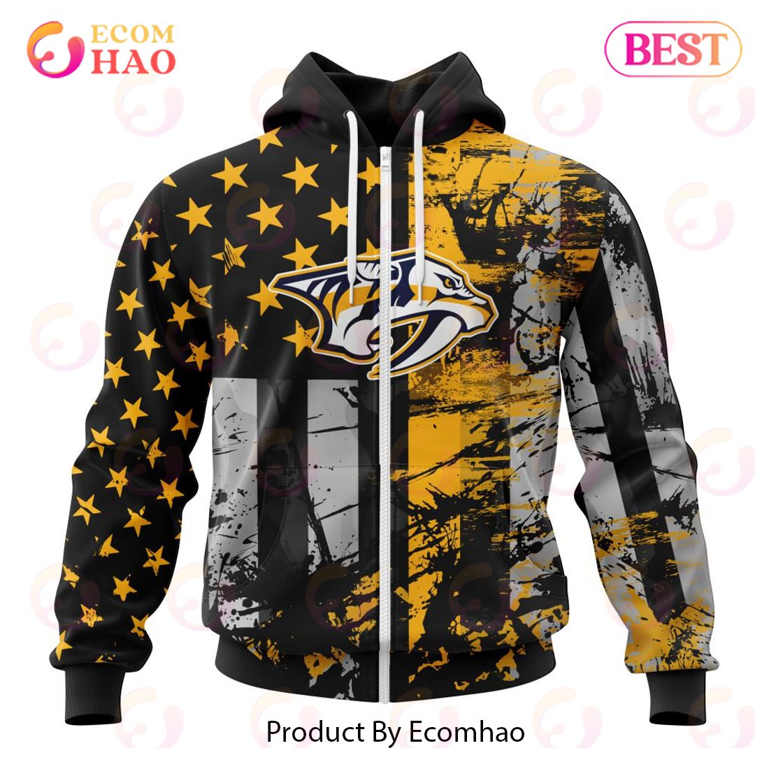 Nashville Predators Specialized Jersey For America 3D Hoodie