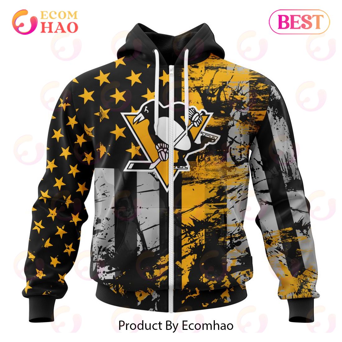 Pittsburgh Penguins Specialized Jersey For America 3D Hoodie