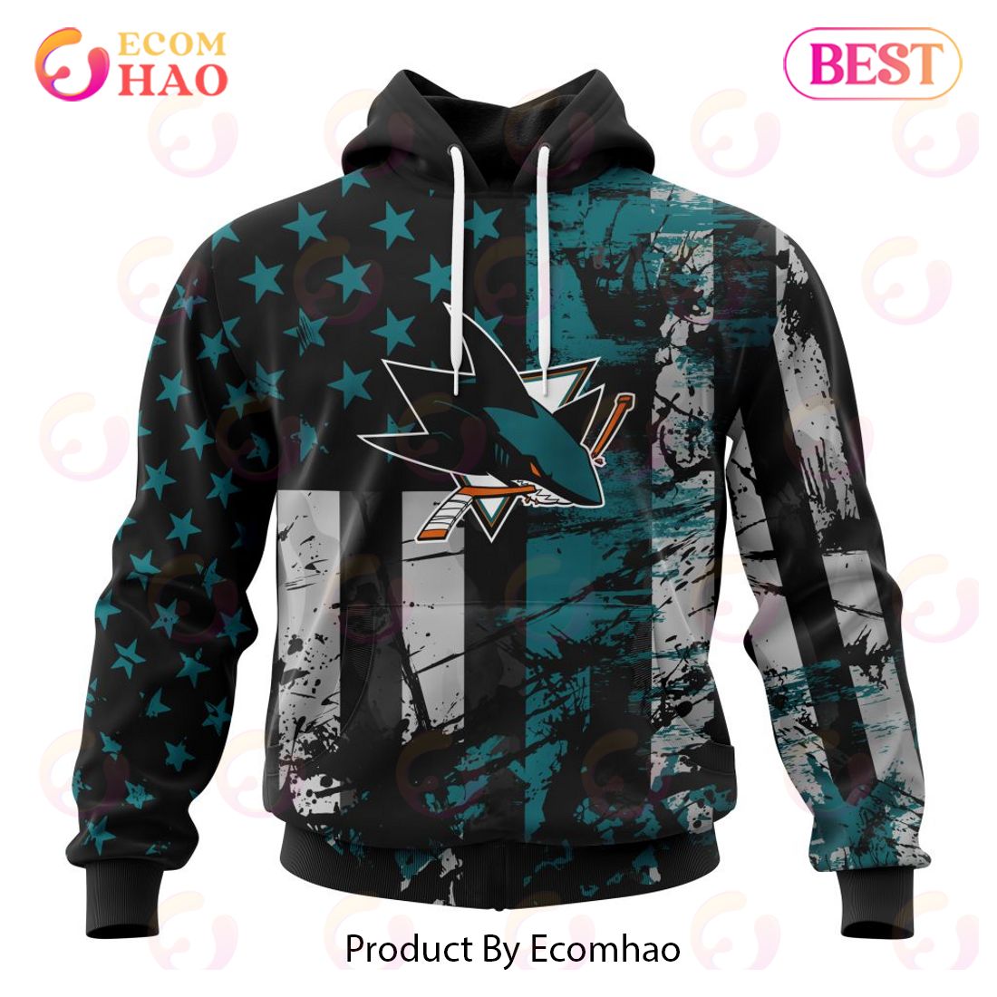 San Jose Sharks Specialized Jersey For America 3D Hoodie