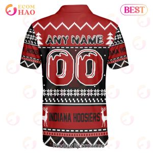 Indiana Hoosiers Custom Your Name & Number Polo Ugly Christmas Style