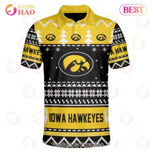 Iowa Hyeawkes Custom Your Name & Number Polo Ugly Christmas Style