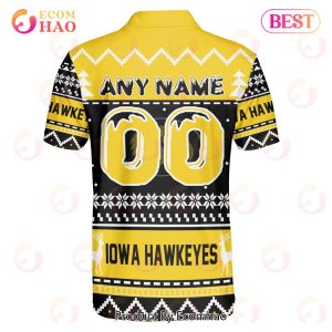 Iowa Hyeawkes Custom Your Name & Number Polo Ugly Christmas Style