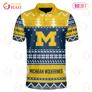 Michigan Wolverines Custom Your Name & Number Polo Ugly Christmas Style