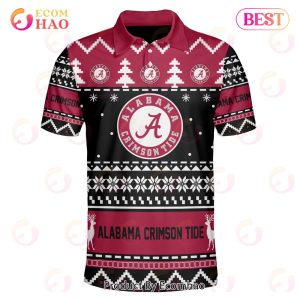 Alabama Crimson Tide Custom Your Name & Number Polo Ugly Christmas Style