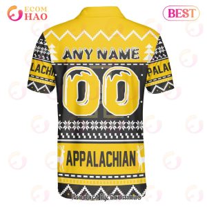 Appalachian State Mountaineers Custom Your Name & Number Polo Ugly Christmas Style