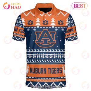 Auburn Tigers Custom Your Name & Number Polo Ugly Christmas Style
