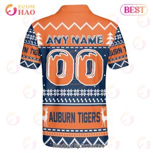 Auburn Tigers Custom Your Name & Number Polo Ugly Christmas Style