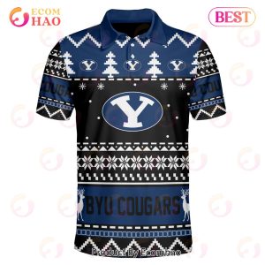 BYU Cougars Custom Your Name & Number Polo Ugly Christmas Style