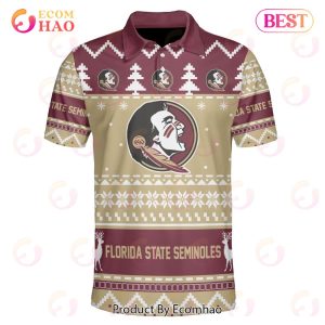Florida State Seminoles Custom Your Name & Number Polo Ugly Christmas Style