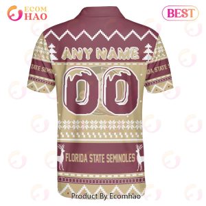 Florida State Seminoles Custom Your Name & Number Polo Ugly Christmas Style