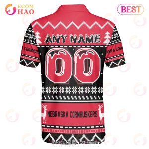 Nebraska Cornhuskers Custom Your Name & Number Polo Ugly Christmas Style