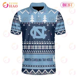 North Carolina Tar Heels Custom Your Name & Number Polo Ugly Christmas Style