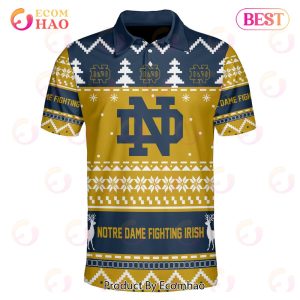 Notre Dame Fighting Irish Custom Your Name & Number Polo Ugly Christmas Style
