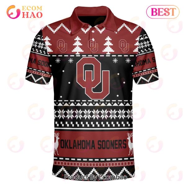 Oklahoma Sooners Custom Your Name & Number Polo Ugly Christmas Style