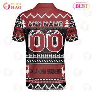 Oklahoma Sooners Custom Your Name & Number Polo Ugly Christmas Style