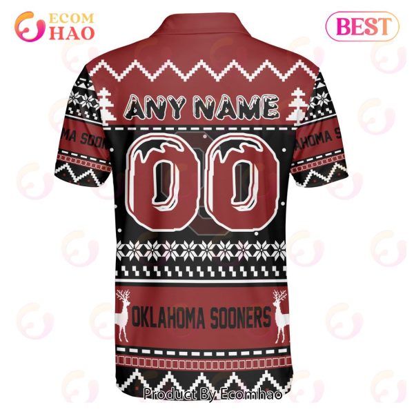 Oklahoma Sooners Custom Your Name & Number Polo Ugly Christmas Style