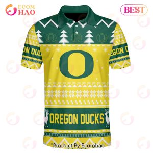 Oregon Ducks Custom Your Name & Number Polo Ugly Christmas Style