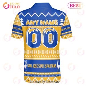 San Jose State Spartans Custom Your Name & Number Polo Ugly Christmas Style