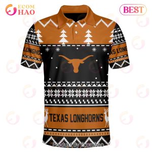 Texas Longhorns Custom Your Name & Number Polo Ugly Christmas Style