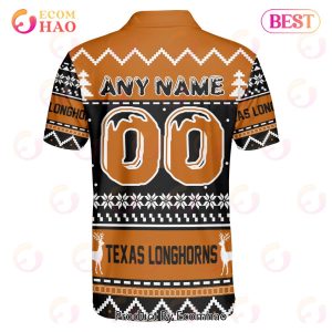 Texas Longhorns Custom Your Name & Number Polo Ugly Christmas Style