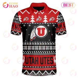 Utah Utes Custom Your Name & Number Polo Ugly Christmas Style