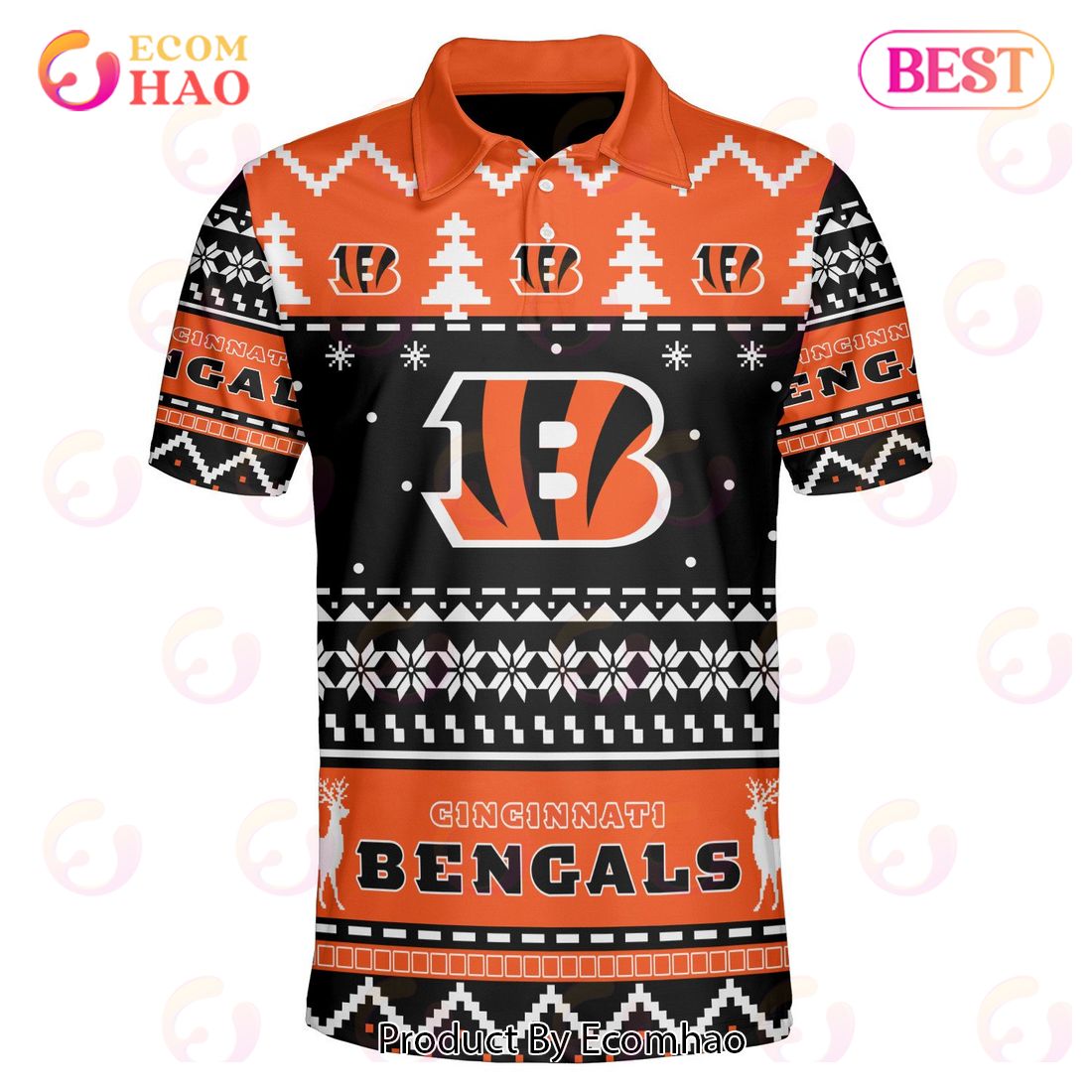 Buccaneers Custom Your Name & Number Ugly Christmas Polo