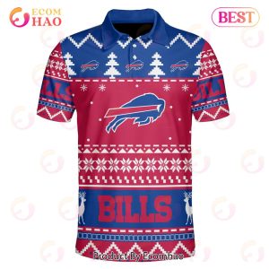 Bills Custom Your Name & Number Ugly Christmas Polo