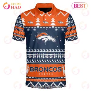 Broncos Custom Your Name & Number Ugly Christmas Polo