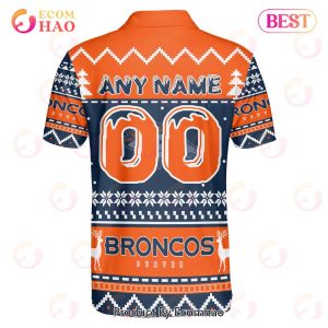 Broncos Custom Your Name & Number Ugly Christmas Polo