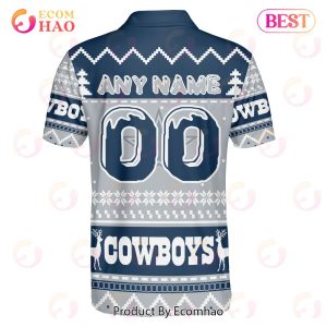 Cowboys Custom Your Name & Number Ugly Christmas Polo