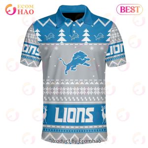 Lions Custom Your Name & Number Ugly Christmas Polo Lions Custom Your Name & Number Ugly Christmas Polo