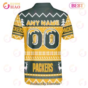 Packers Custom Your Name & Number Ugly Christmas Polo Packers Custom Your Name & Number Ugly Christmas Polo