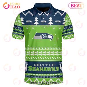 Seahawks Custom Your Name & Number Ugly Christmas Polo
