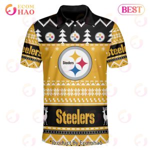 Steelers Custom Your Name & Number Ugly Christmas Polo