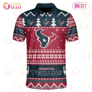 Texans Custom Your Name & Number Ugly Christmas Polo