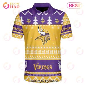 Vikings Custom Your Name & Number Ugly Christmas Polo