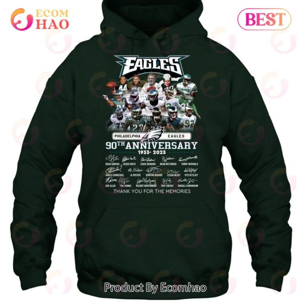 Philadelphia Eagles 90th Anniversary 1933 – 2023 Thank You For The Memories T-Shirt