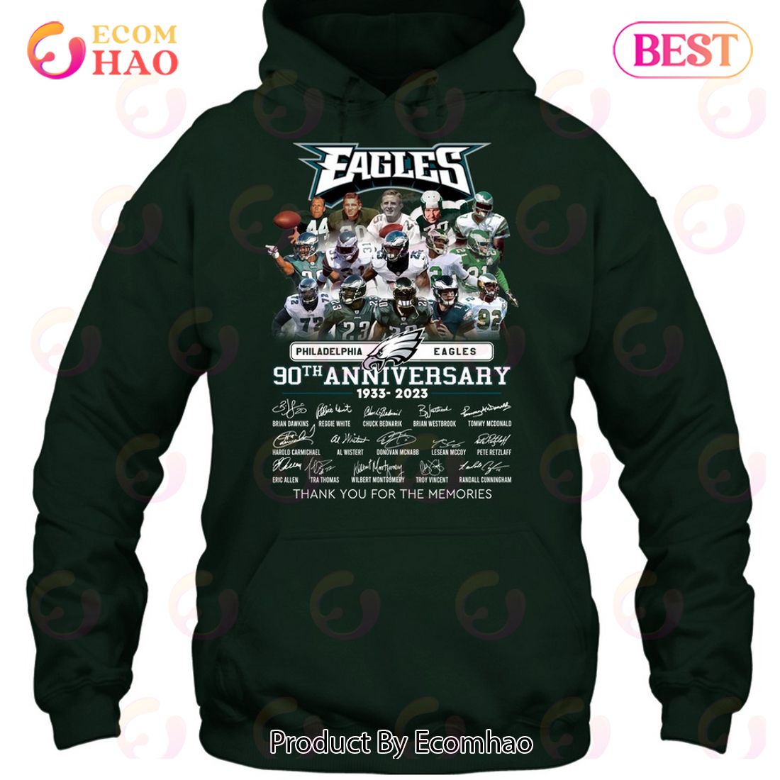 Philadelphia Eagles 90th Anniversary 1933 – 2023 Thank You For The Memories T-Shirt